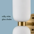 thumbnail image 4 of Claxy 2-Light Gold Wall Sconce with Milk Glass Shade, 4 of 7