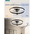 thumbnail image 3 of Ventilador de techo LEDIARY de montaje empotrado con luces de 50 cm y mando a distancia, color negro, 3 of 8