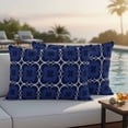 thumbnail image 4 of Outdoor Waterproof Pillow Covers Abstract Navy Blue Four Leaf Clovers Decorative Throw Pillow Protectors,Pillowcase Cushion Cases for Patio Sofa Garden Couch,20x12in,Pack of 2, 4 of 14
