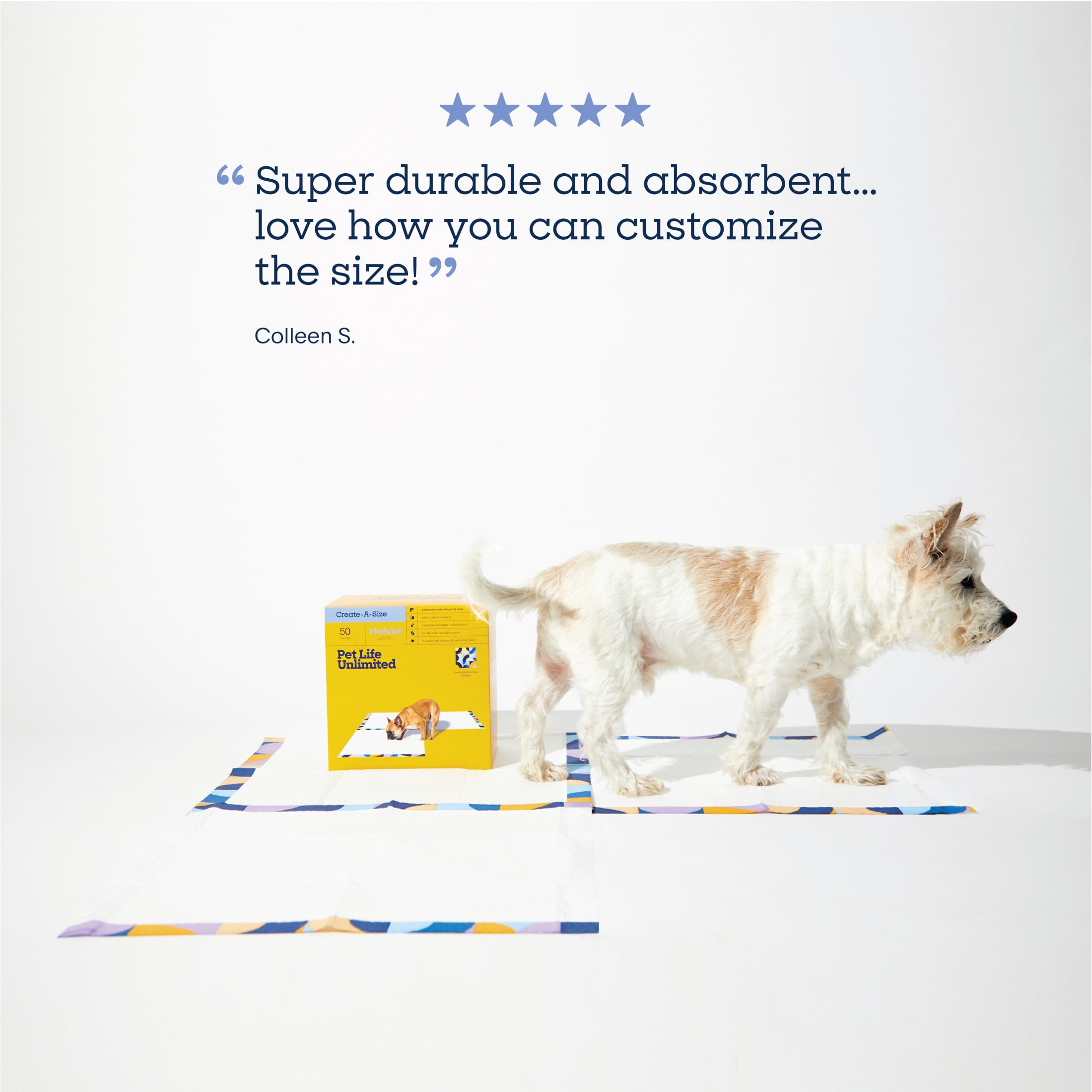 (3 pack) Pet Life Unlimited Create-a-Size Modular Dog Pads, Large, 30ct