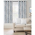 thumbnail image 2 of Blue Grey Botanical Blackout Curtains for Bedroom/Living Room, Thermal Insulated Kitchen Curtains, Spring Floral Summer Farmhouse Grommet Darkening Window Treatment Drapes 52"x63"x2, 2 of 8