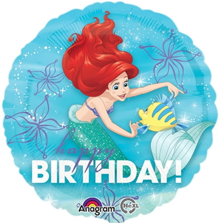 Little Mermaid Ariel Happy Birthday Authentic Licensed Foil / Mylar Balloon 18
