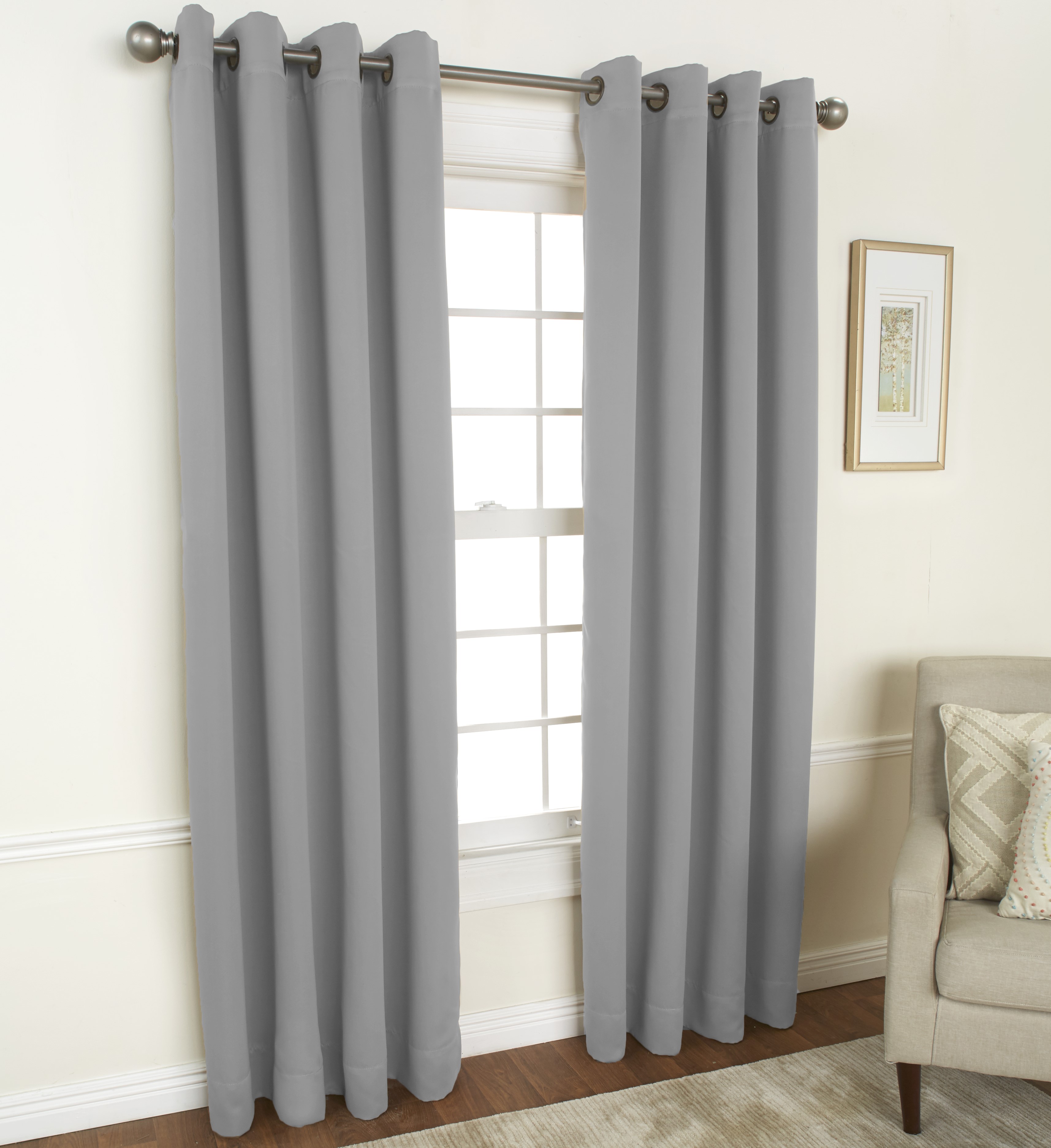 Room Darkening 84" Blackout Triple Layer Curtain Panel - Stone