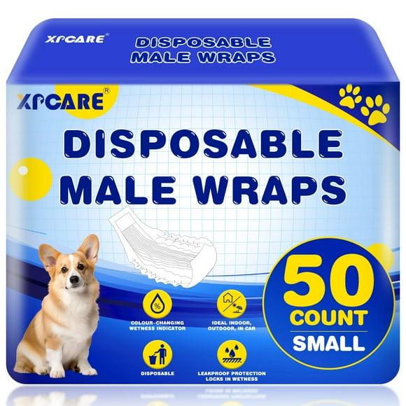 Pañales desechables para perros machos XPCARE, 50 unidades (pequeños)