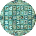 thumbnail image 1 of Ahgly Company Indoor Round Abstract Light Blue Modern Area Rugs, 8' Round, 1 of 4