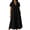 Black Dress, variant on Miluxas Women's V Neck Short Sleeve Maxi Dress Summer Sundress Business Casual A Line Loose Flowy Long Dress with Pockets Daily Casuial Outfits White