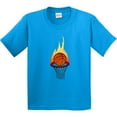 thumbnail image 3 of Inktastic Basketball and Hoop on Fire Youth T-Shirt, 3 of 5