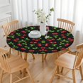 thumbnail image 2 of Round Picnic Table Cloth 100% Waterproof & Oil Proof, Elastic Fitted Table Cover for 36"-44" Round Tables, for Dining, Camping, Outdoor, 2 of 5