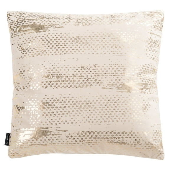 SAFAVIEH Emiliana Metallic Dots Accent Pillow, 18" x 18", Gold/Beige