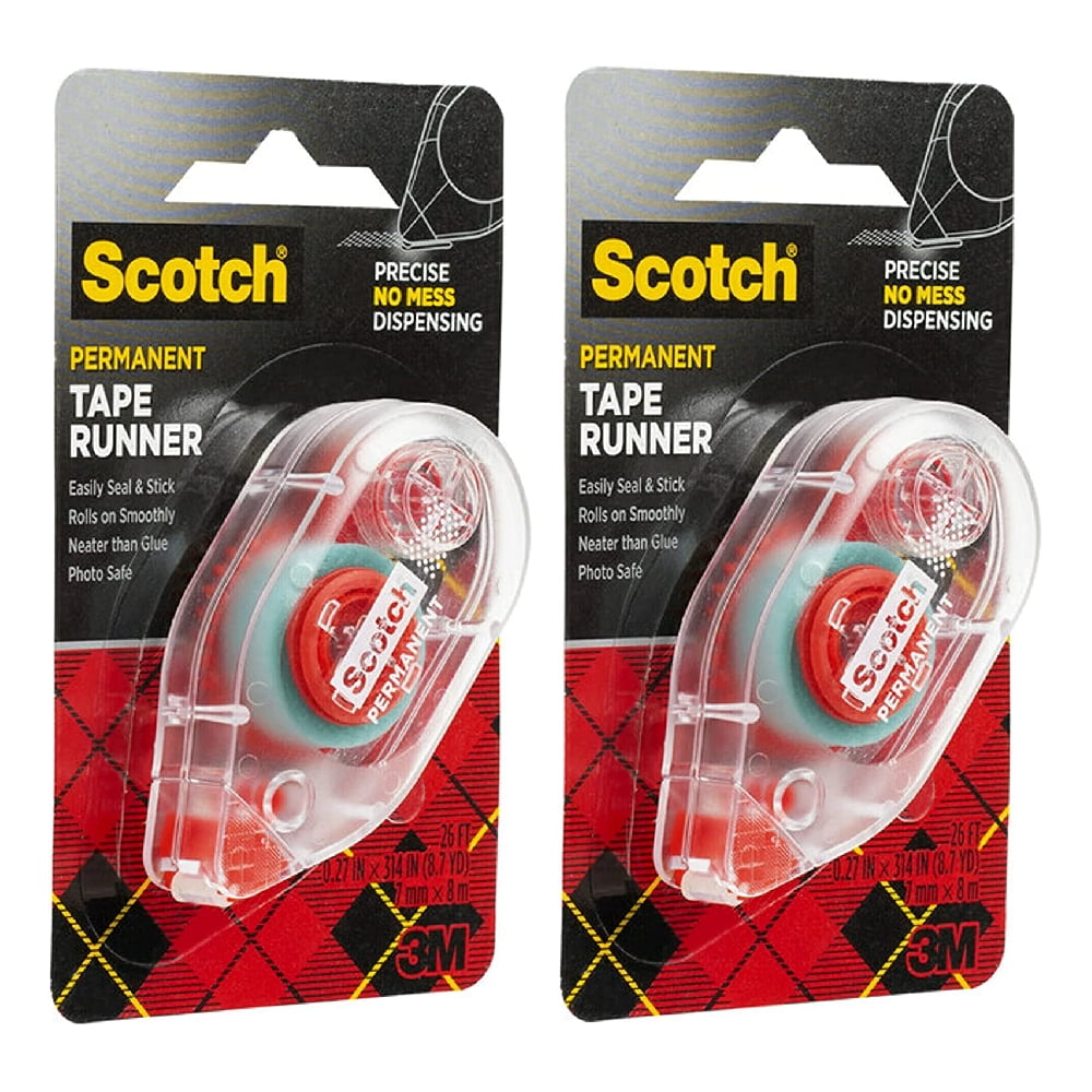 Scotch Double Sided Adhesive Roller 0.27 in x 26 ft Micro Dot Pattern