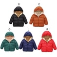 thumbnail image 6 of Hotiary 1-7T Boys and Girls Winter Solid Color Hooded Down Jacket Toddler’s Velvet Thickened Coat Children‘s Cotton Coat, 6 of 7