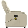 thumbnail image 6 of vidaXL Cream Leather Recliner Chair, 6-Point Vibration Massage, Adjustable Backrest & Footrest, 6 of 6