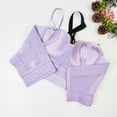 thumbnail image 4 of Women's Corset Top Bustier Corset Top Tight Fitting Corset Tank Top Straps Top Solid Short Fashion Shirt with Lace Purple XL, 4 of 7