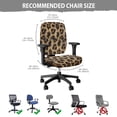 thumbnail image 5 of ZUXONGSY Leopard Print Office Chair Cover Set of 2 Piece Spandex Chair Protector Cover with Elastic Edge Skin Friendly High Back Computer Chair Cover Anti-Wrinkle Stylish Decor, 5 of 7