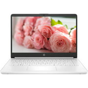 HP Laptop 14” HD LCD, Intel Celeron N4120, 64GB eMMC, 4GB RAM, Windows 11 Home (S mode), Snowflake White, 14-DQ0052DX