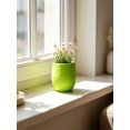 thumbnail image 3 of Mini Colorful Resin Planter Pots, Lightweight Compact Thick-Leaf Containers, Matte Textured Small Plant Vases for Desk Windowsill Indoor Garden Independence Day Greenery Layout Decor, 3 of 5