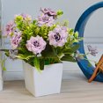 thumbnail image 4 of Baohd Artificial Potted Flower Lifelike artificial Cloth Flower Plastic Flowerpot Simulation Floral Decor, Purple, 4 of 6