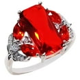 thumbnail image 1 of Women Rings Ladies Ruby Cut 925 Sterling Silver Ring, 1 of 2