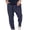 Navy, variant on Mens Pants Casual Elastic High Waisted Rolled Leg Summer Fitting Pants Pull on Trousers with Pockets,XXXL,Gray