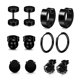 thumbnail image 1 of Juego de 12 pendientes de acero inoxidable unisex con forma de barra y tornillo, para mujer y hombre, joyería decorativa., 1 of 4