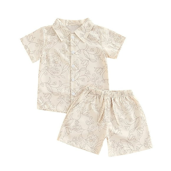 Summer Toddler Brother Sister Matching Outfits Boys Girls Floral Sleeveless Romper Headband/Short