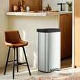 thumbnail image 3 of LEDREM 18 Gallon Stainless Steel Kitchen Trash Can , Stay-Open Lid with Step Pedal & Odor Filter , Large Capacity Bin ,Silver and Black, 3 of 5