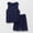 Dark Blue, variant on RKSTN Mens Pajamas Set Plus Size Sleepwear Sleeveless Tank Tops and Pajama Shorts Set Lightweight 2 Piece Loungewear Sets