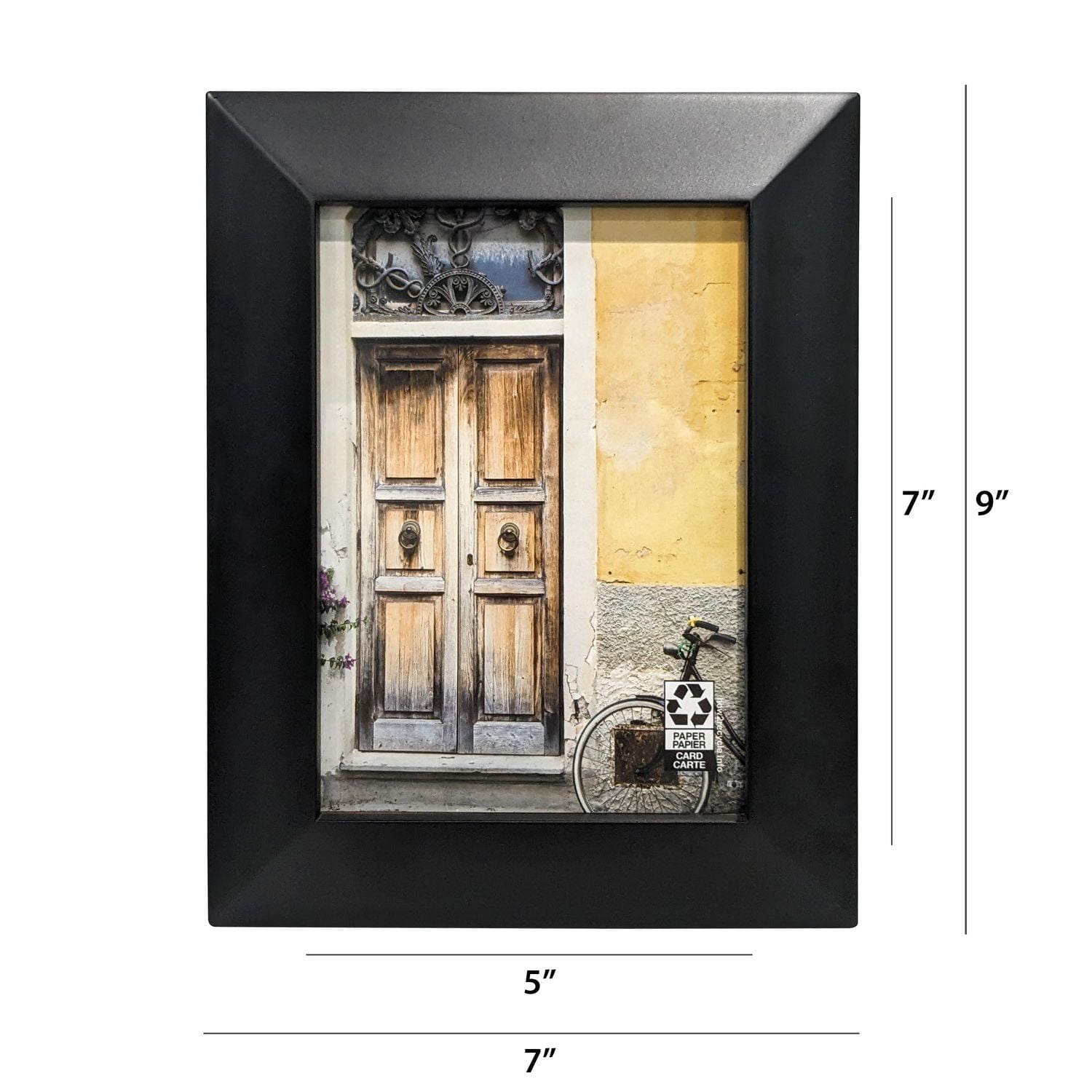 Cadre photo biseauté Hometrends 5 x 7 pouces, noir Cadre noir biseauté 5x7