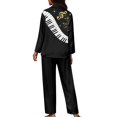 thumbnail image 2 of Renewold Comfort Piano Notes Pajama Pants Set of 2 Casual Button Down Pjs Sleepwear for Women Durable Winter Scoop Neck Outfits Leisure Loungewear Thermal Nightgown Size M, 2 of 6