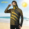 thumbnail image 4 of LTTVQM Men’s Summer Outdoor Light Thin UV Guard Hooded Top Attached Full Face Mask Camping Lake Kayaking Shirt Dark Gray XL, 4 of 6