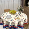 thumbnail image 2 of 4th of July Tablecloth Patriotic American Flag Round Tablecloth 60 Inch Independence Day Memorial Day Table Cloth for Farmhouse Kitchen Decor Polyester Fabric Table Covers for Party Outdoor Camping, 2 of 6
