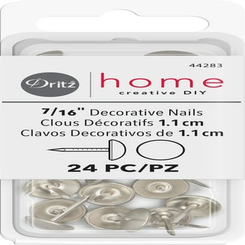 Dritz Home 7/16" Upholstery Brushed Nickel Decorative Nails, 24 Count