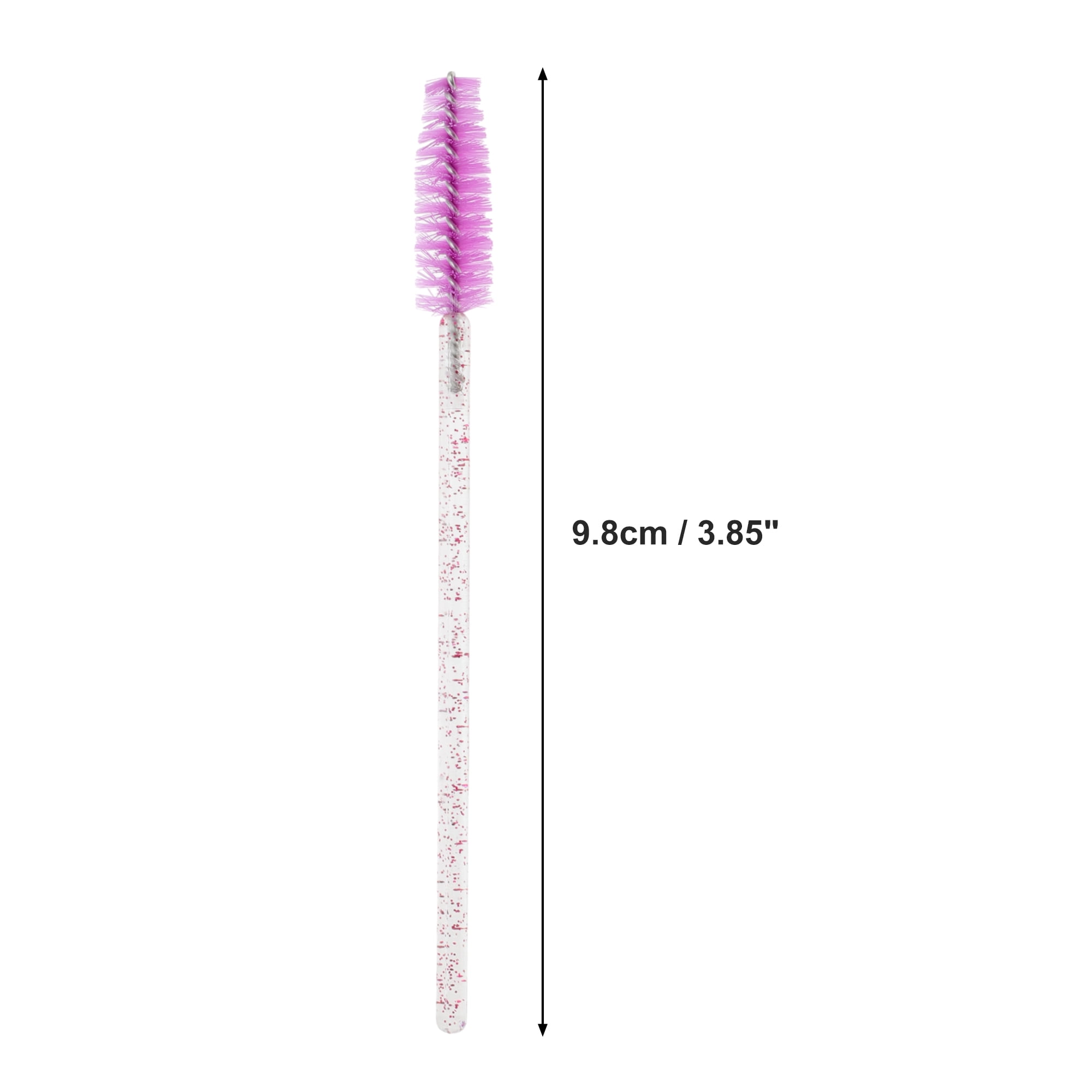Unique Bargains 100 Pcs Portable Eyelash Brush with Protective Case for Vacation Fuchsia