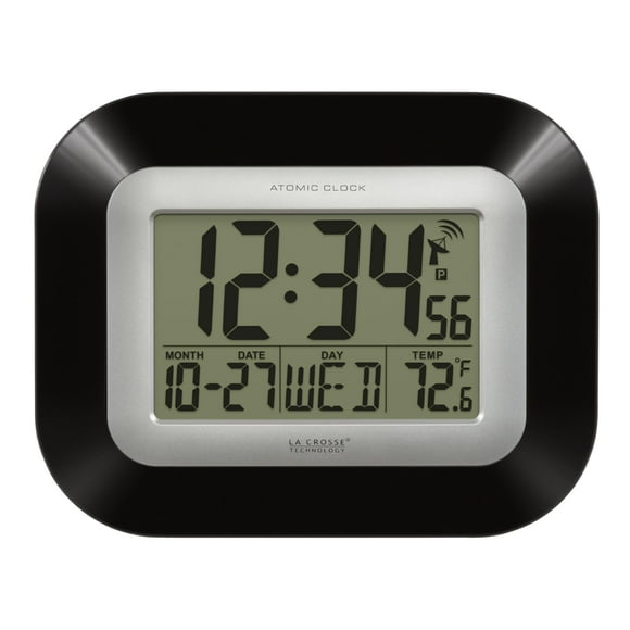 Reloj de pared La Crosse Technology WT-8005U-B-INT negro atómico