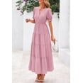 thumbnail image 4 of Vestido midi PRETTYGARDEN para mujer, casual, verano 2025, rosa, 4 of 8