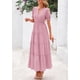 thumbnail image 4 of Vestido midi PRETTYGARDEN para mujer, casual, verano 2025, rosa, 4 of 8