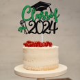 thumbnail image 6 of Sunsanly 1Pc/4Pcs Class of 2024 Cake Topper, Congrats Grad 2024 Graduation Cake Decor, High School/College Graduate Celebration Party Decoration Supplies, Black and Red Glitter, 6 of 8