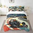 thumbnail image 2 of Erosebridal Racing Car Bedding Twin Size, Outdoor Cars Bedding Sets Twin Size, Extreme Sports Room Decor, Reversible 7pcs, 2 of 5