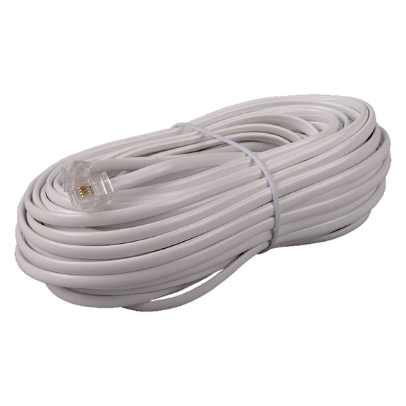 RCA Rounded Phone Line Cord (50 Ft.; White), TP443WHRV