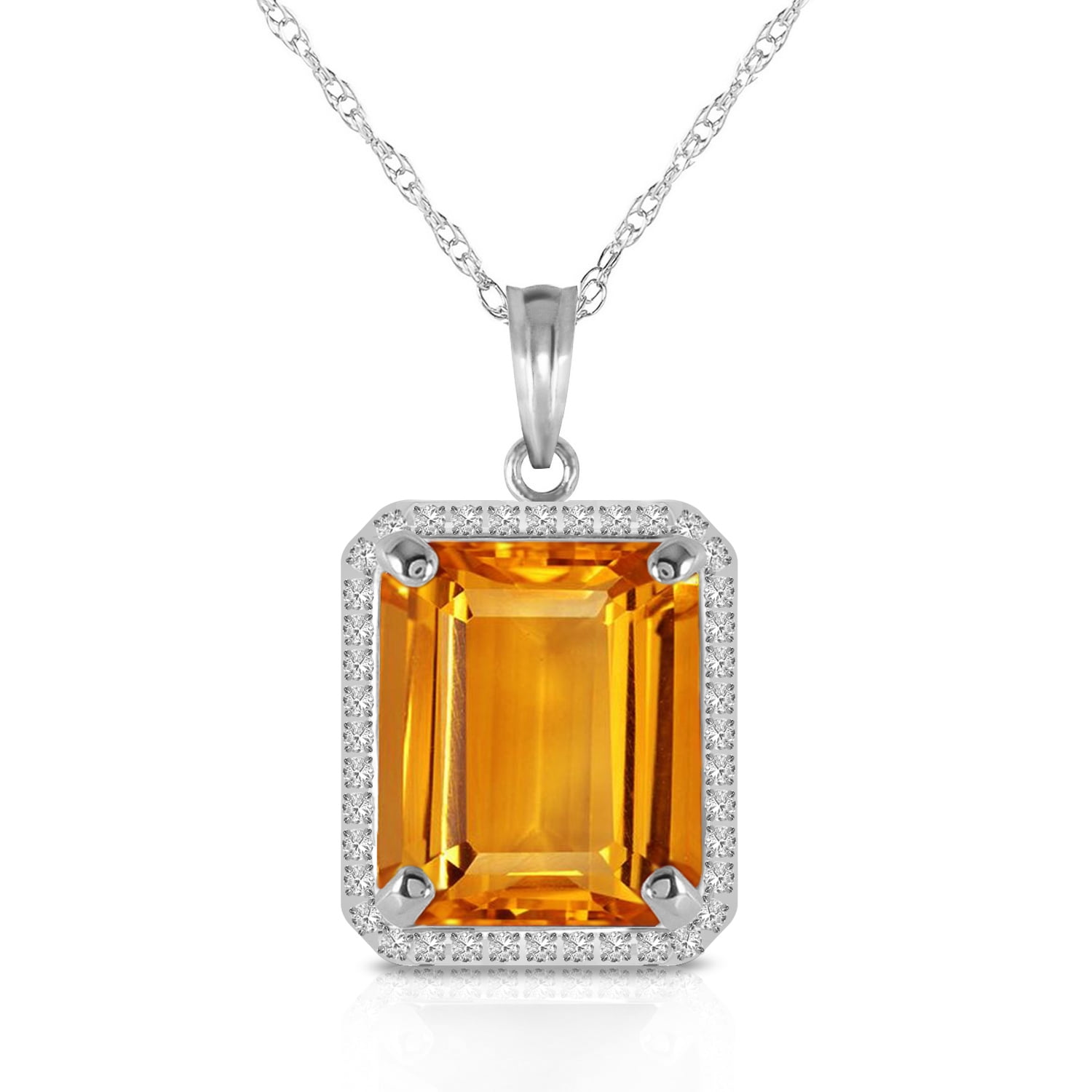 Galaxy Gold 14K Solid Gold Natural Diamond Necklace for Women - White Gold Fine Jewelry