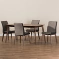 thumbnail image 4 of Baxton Studio Kimberly-Brown-5PC Dining Set Kimberly Mi-Siècle Moderne Beige & Tissu Brun - 3pcs, 4 of 6