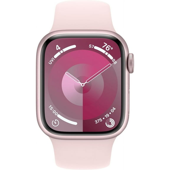 Restored Apple Watch Series 9 [GPS 41mm] Smartwatch with Pink Aluminum Case and Light Pink Sport Loop. Fitness Tracker, ECG Apps, Always-On Retina Display, Water Resistant (Refurbished)