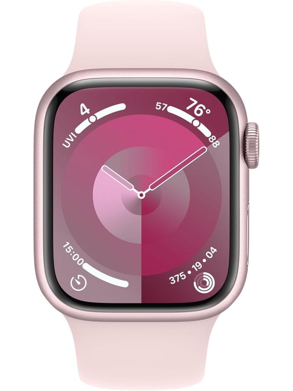 Restored Apple Watch Series 9 [GPS 41mm] Smartwatch with Pink Aluminum Case and Light Pink Sport Loop. Fitness Tracker, ECG Apps, Always-On Retina Display, Water Resistant