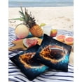 thumbnail image 3 of Pack of 2 Outdoor Pillow Covers, Sport Football with Fire Waterproof Square Throw Pillowcase Cushion Decorative Pillow Covers for Couch Patio Tent, 24x24 in, 3 of 6