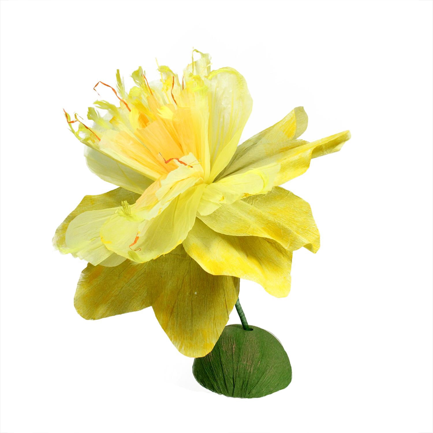 30" Yellow Green and Orange Decorative Spring Floral Artificial Craft Stem