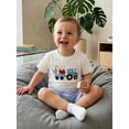 thumbnail image 5 of BemeyourBBs Toddler Baby Boy Back to School Outfit Kids Kindergarten Outfits Baby Boys Summer Clothes Short Sleeve Pencil in Truck Embroidery T Shirt Tops and Elastic Waist Plaid Shorts Set, 5 of 9