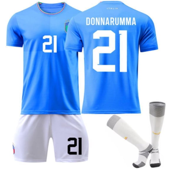 Men's and Women's Italy Home Football Team Jersey IMMOBILE 17# INSIGNE 10# DONNARUMMA 21# Sport Running Soccer Uniforms suit With sock for boys and girls