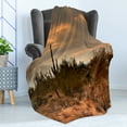 thumbnail image 4 of Saguaro Soft Flannel Fleece Blanket, Dramatic Shady Desert View with a Storm Cloud Approaching Western Arizona Photo, Cozy Plush for Indoor and Outdoor Use, 60" x 80", Orange Green, by Ambesonne, 4 of 5