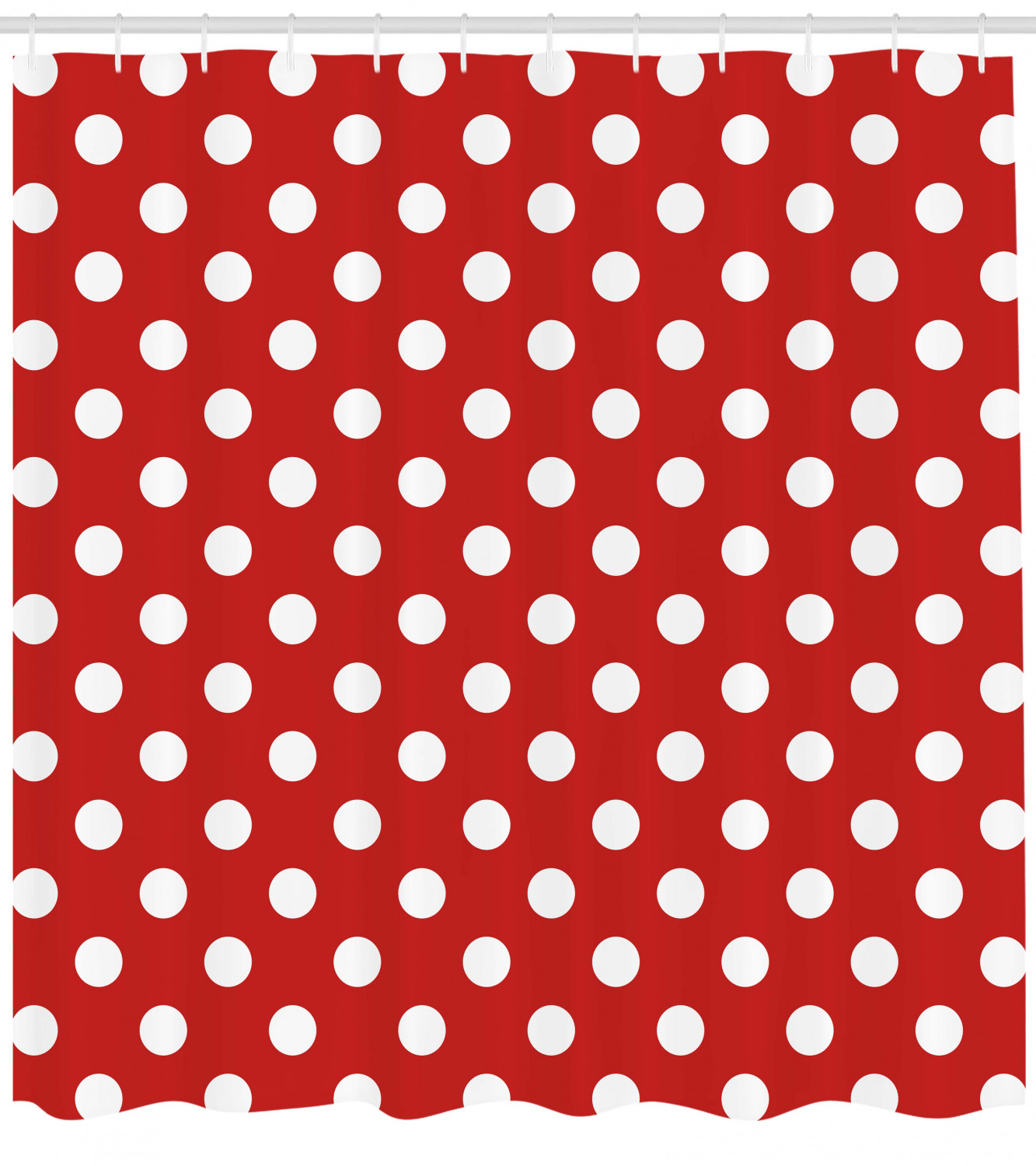 Retro Shower Curtain Vintage Polka Dots With Big White Circular