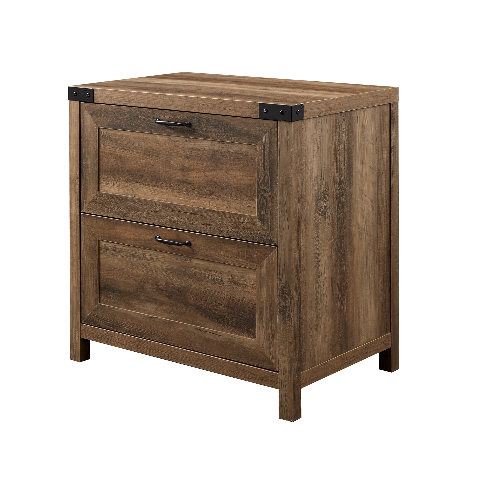 Walker Edison Farmhouse 2-Drawer File Cabinet, White Oak